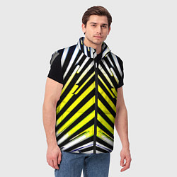 Мужской жилет Зеркальный паттерн из полос, цвет: 3D-светло-серый — фото 2