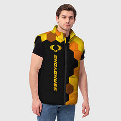 Мужской жилет SsangYong - gold gradient: по-вертикали, цвет: 3D-черный — фото 2