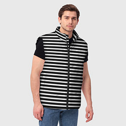 Мужской жилет Чёрный в белую полоску, цвет: 3D-черный — фото 2