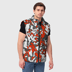 Мужской жилет Абстракция серо-красная, цвет: 3D-черный — фото 2