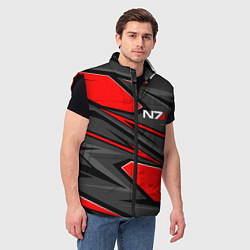 Мужской жилет Mass Effect - черно-белый, цвет: 3D-черный — фото 2