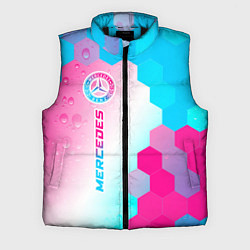 Мужской жилет Mercedes neon gradient style по-вертикали, цвет: 3D-черный