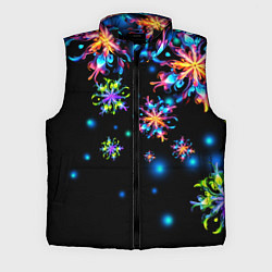 Мужской жилет Неоновые снежинки - Новый год