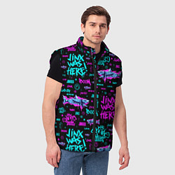 Мужской жилет Jinx Arcane pattern neon, цвет: 3D-черный — фото 2