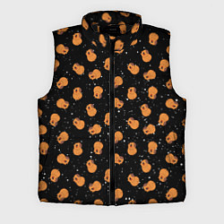 Мужской жилет Мини капибары в космосе, цвет: 3D-черный