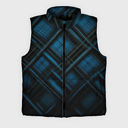 Мужской жилет Тёмно-синяя шотландская клетка, цвет: 3D-черный