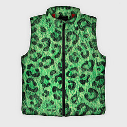 Мужской жилет Зелёный леопард паттерн, цвет: 3D-красный