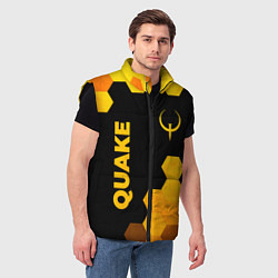 Мужской жилет Quake - gold gradient вертикально, цвет: 3D-черный — фото 2