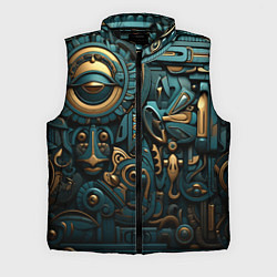 Мужской жилет Асимметричный узор в египетском стиле, цвет: 3D-черный