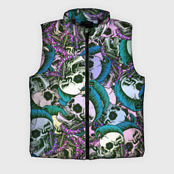 Мужской жилет Череп панк паттерн, цвет: 3D-черный