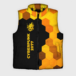 Мужской жилет Cyberpunk 2077 - gold gradient по-вертикали, цвет: 3D-черный