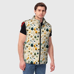Мужской жилет Паттерн разные деревья и кустарники, цвет: 3D-красный — фото 2