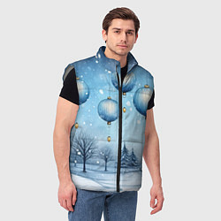 Мужской жилет Крупные новогодние шары, цвет: 3D-светло-серый — фото 2