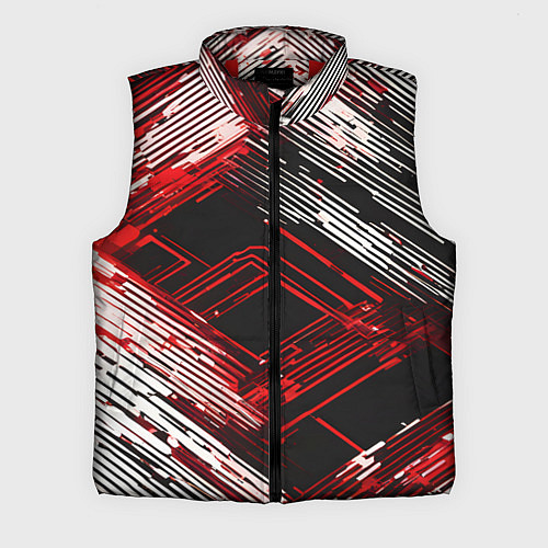 Мужской жилет Киберпанк линии белые и красные / 3D-Красный – фото 1