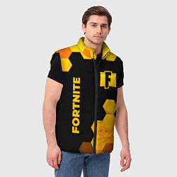 Мужской жилет Fortnite - gold gradient вертикально, цвет: 3D-черный — фото 2