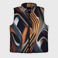 Мужской жилет Слияние красок оранжевого и чёрного абстракция, цвет: 3D-черный
