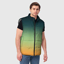 Мужской жилет Темно-зеленый и желтый градиент, цвет: 3D-светло-серый — фото 2
