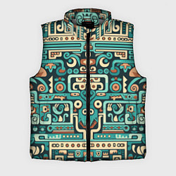 Мужской жилет Абстрактный паттерн в ацтекском стиле, цвет: 3D-светло-серый