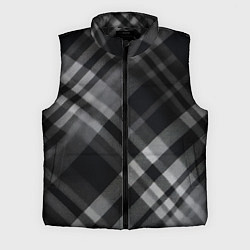 Мужской жилет Черно-белая диагональная клетка в шотландском стил, цвет: 3D-черный