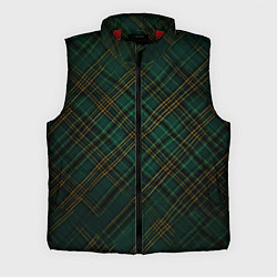Мужской жилет Тёмно-зелёная диагональная клетка в шотландском ст, цвет: 3D-красный