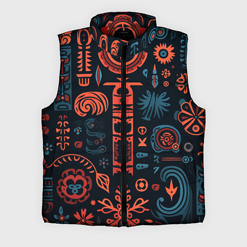 Мужской жилет Абстрактный паттерн в славянской стилистике / 3D-Красный – фото 1