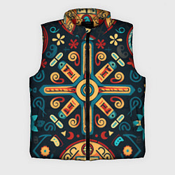 Мужской жилет Симметричный орнамент в славянском стиле, цвет: 3D-красный