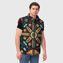 Мужской жилет Симметричный орнамент в славянском стиле, цвет: 3D-красный — фото 2