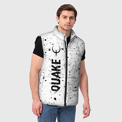 Мужской жилет Quake glitch на светлом фоне по-вертикали, цвет: 3D-черный — фото 2