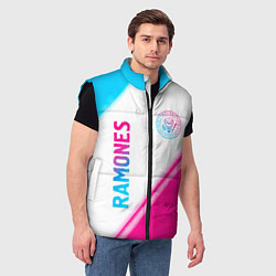 Мужской жилет Ramones neon gradient style вертикально, цвет: 3D-черный — фото 2