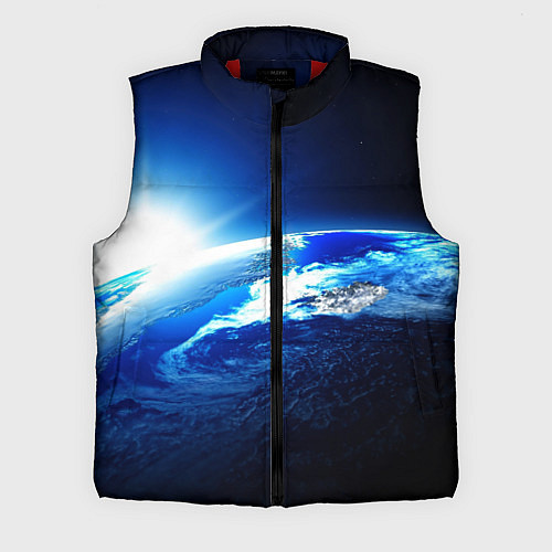 Мужской жилет Восход солнца в космосе / 3D-Красный – фото 1