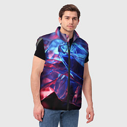 Мужской жилет Синие алмазы, цвет: 3D-светло-серый — фото 2