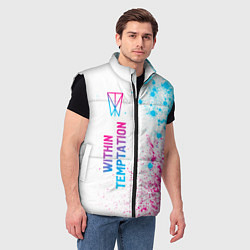 Мужской жилет Within Temptation neon gradient style по-вертикали, цвет: 3D-черный — фото 2