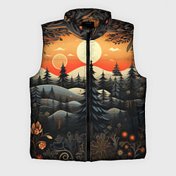 Мужской жилет Зимний лес в ожидании праздника
