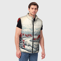 Мужской жилет Зимнее чудо, цвет: 3D-красный — фото 2