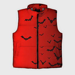 Мужской жилет Летучие мыши на красном фоне, цвет: 3D-светло-серый