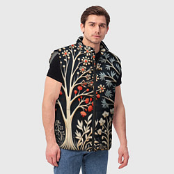 Мужской жилет Новогодние узоры и деревья, цвет: 3D-светло-серый — фото 2