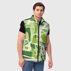 Мужской жилет Белая и зеленая краска, цвет: 3D-черный — фото 2