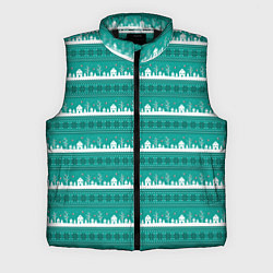 Мужской жилет Зеленый зимний пейзаж, цвет: 3D-черный