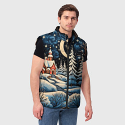 Мужской жилет Морозное утро, цвет: 3D-черный — фото 2