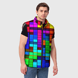 Мужской жилет Радужный кубизм, цвет: 3D-светло-серый — фото 2