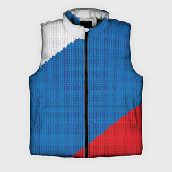 Мужской жилет Белый синий красный вязаный фон, цвет: 3D-черный