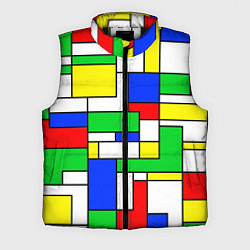 Мужской жилет Геометрический жёлто-сине-красный, цвет: 3D-черный