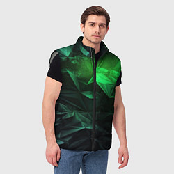 Мужской жилет Глубина зеленого абстракции, цвет: 3D-светло-серый — фото 2