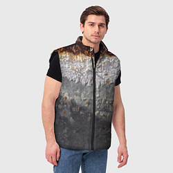 Мужской жилет Коррозия металла гранж текстура, цвет: 3D-черный — фото 2
