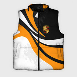Мужской жилет Porsche - Оранжевая абстракция, цвет: 3D-черный