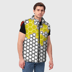 Мужской жилет Жёлтая энерго-броня из шестиугольников, цвет: 3D-красный — фото 2
