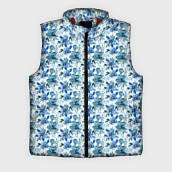 Мужской жилет Полевые голубые цветы паттерн, цвет: 3D-красный