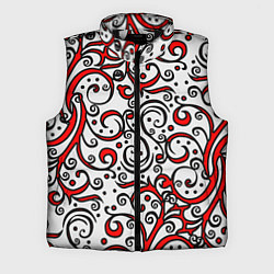 Мужской жилет Красный кружевной узор, цвет: 3D-черный
