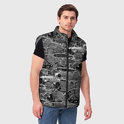 Мужской жилет Экзотические рыбы и кораллы, цвет: 3D-светло-серый — фото 2