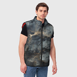 Мужской жилет Темно-серый мрамор, цвет: 3D-красный — фото 2